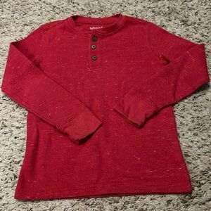 3/$10 Boys Jumping Beans Thermal Henley Tee Long Sleeve Shirt Size 5 Red